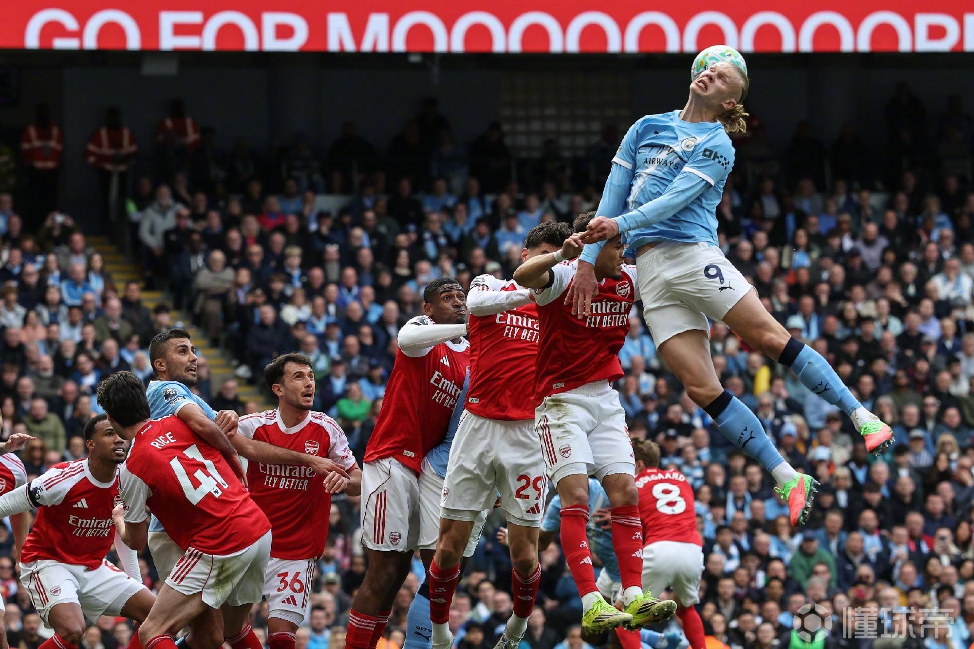 曼城vs阿森纳数据：射门15-9，绝佳机会5-5，击中门框2-2